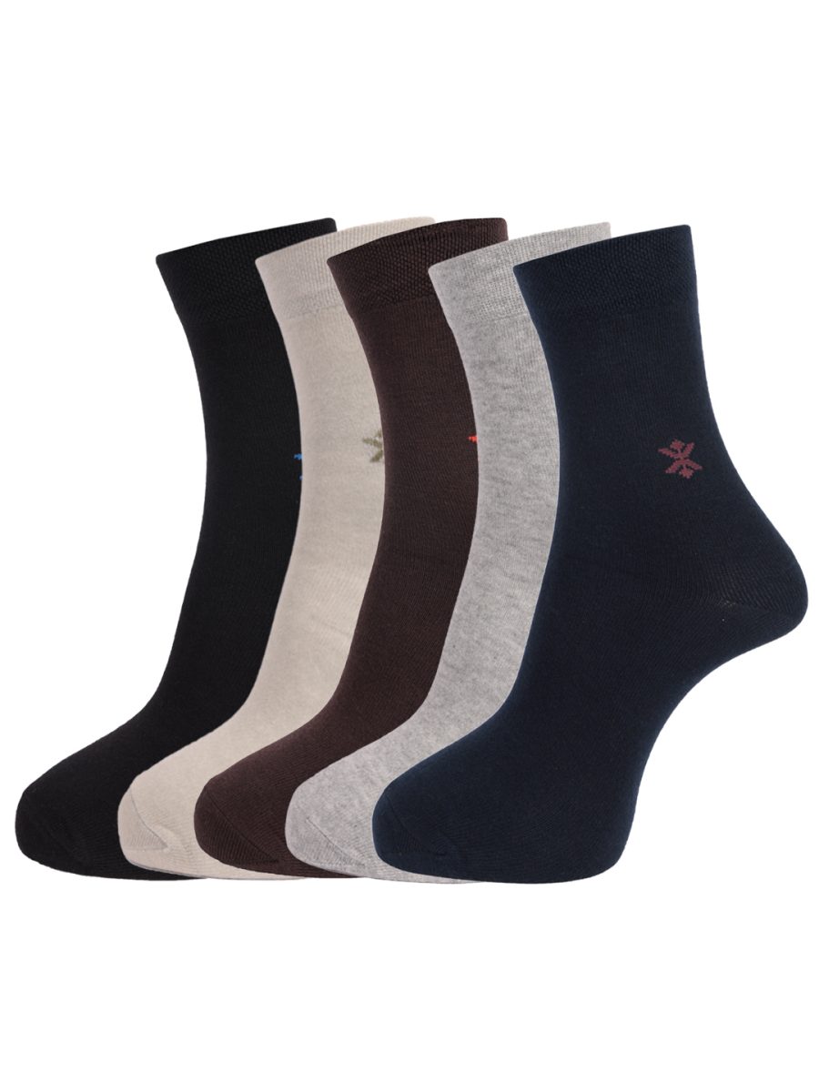 Dollar Socks Full Length Cotton Socks for Mens Free Size (Pack of 5)