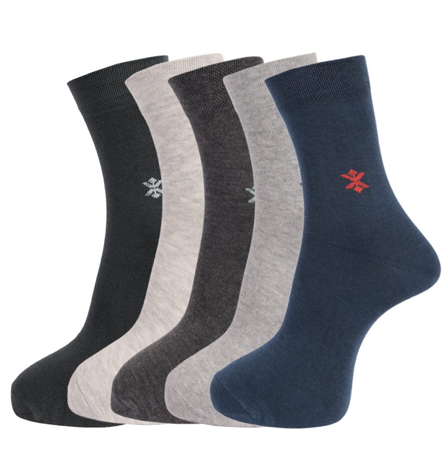 Dollar Socks Full Length Cotton Socks for Mens Free Size (Pack of 5)