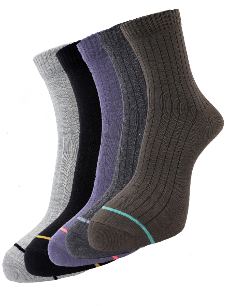 Dollar Socks Full Length Cotton Socks for Mens Free Size (Pack of 5)