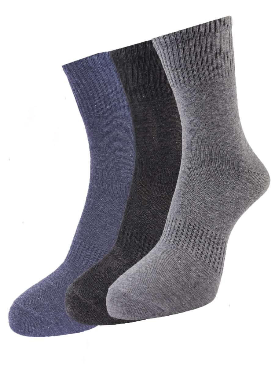 Dollar Socks Full Length Cotton Socks for Mens Free Size (Pack of 3)