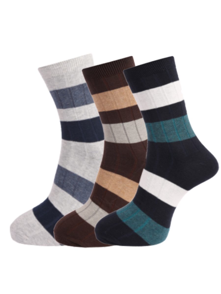 Dollar Socks Crew Length Cotton Socks For Men's (Pack of 3)