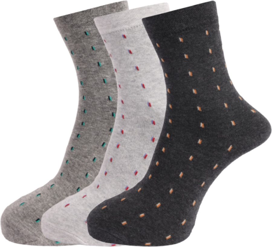 Dollar Socks Crew Length Cotton Socks For Men's (Pack of 3)