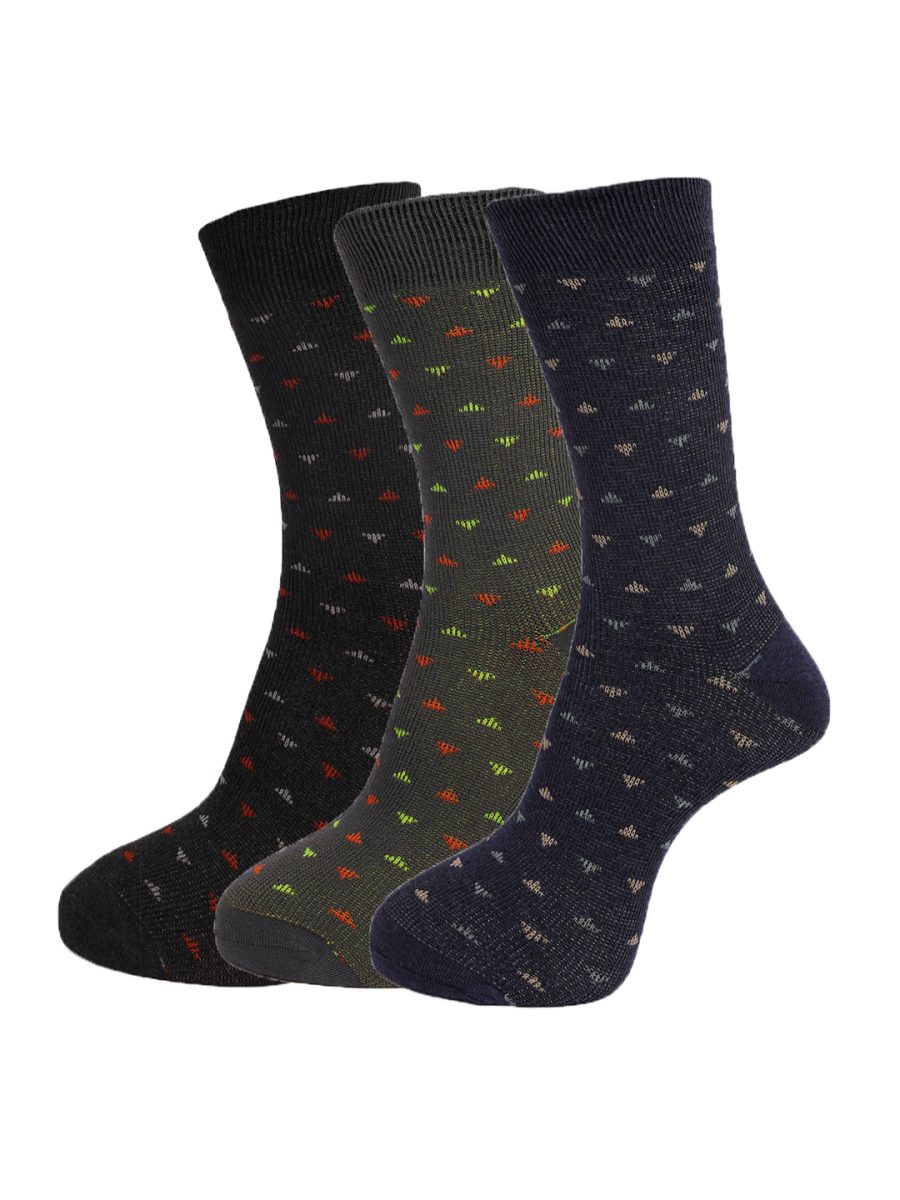 Dollar Socks Full Length Cotton Socks for Mens Free Size (Pack of 3)