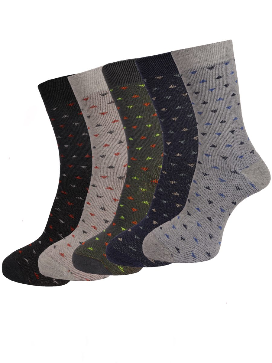 Dollar Socks Full Length Cotton Socks for Mens Free Size (Pack of 5)