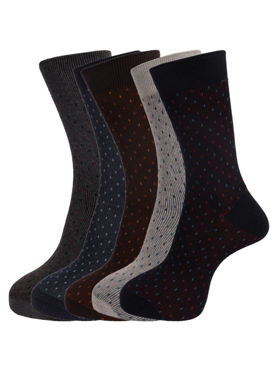 Dollar Socks Full Length Cotton Socks for Mens Free Size (Pack of 5)