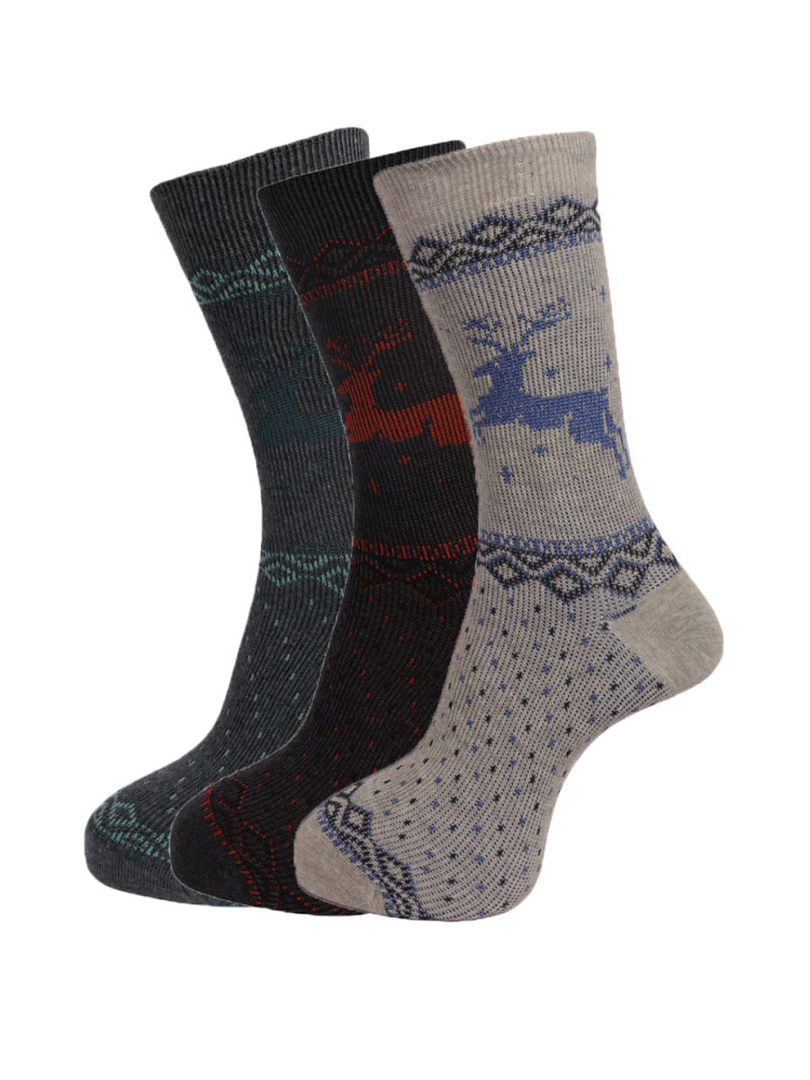 Dollar Socks Full Length Cotton Socks for Mens Free Size (Pack of 3)