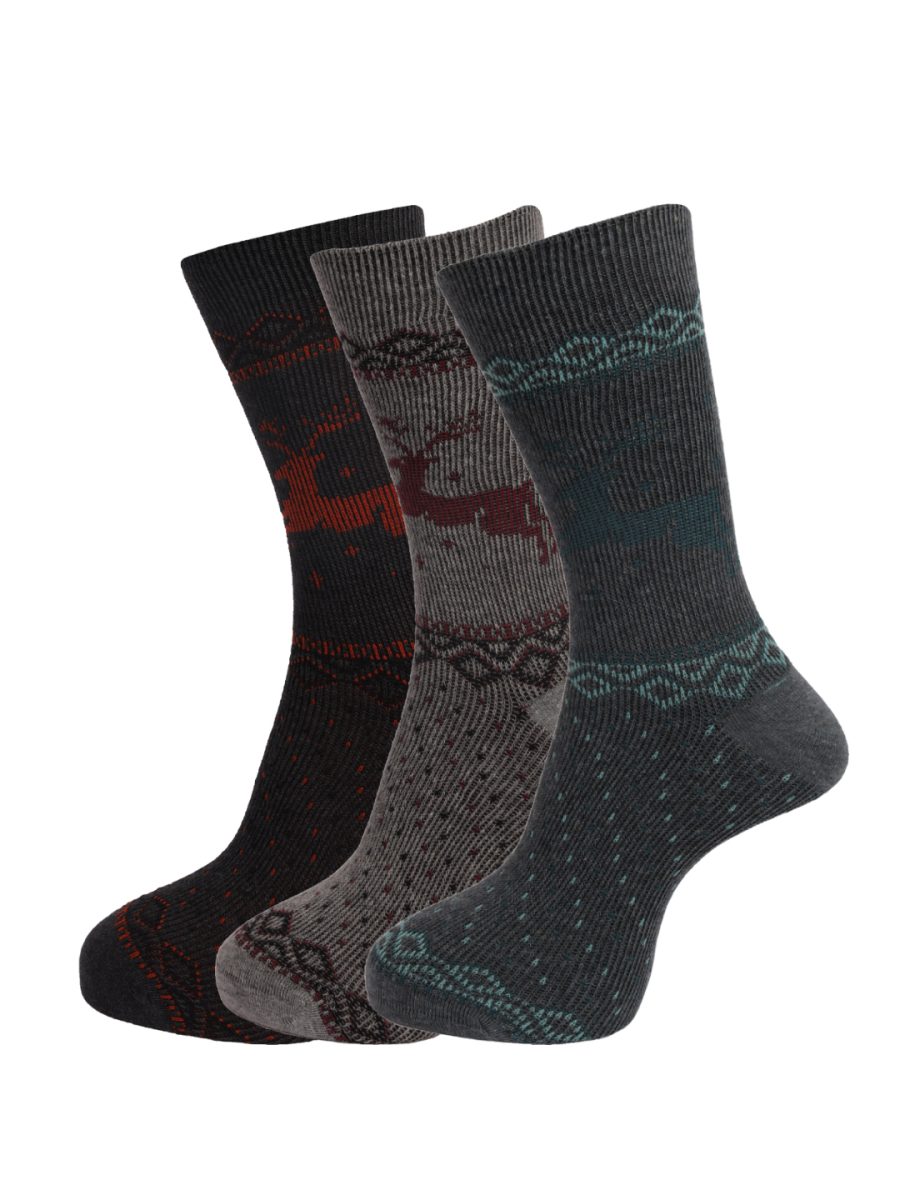 Dollar Socks Full Length Cotton Socks for Mens Free Size (Pack of 3)