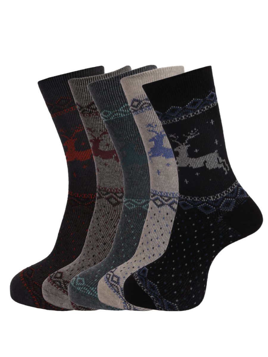 Dollar Socks Full Length Cotton Socks for Mens Free Size (Pack of 5)