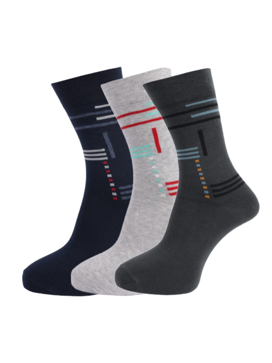 Dollar Socks Full Length Cotton Socks for Mens Free Size (Pack of 3)