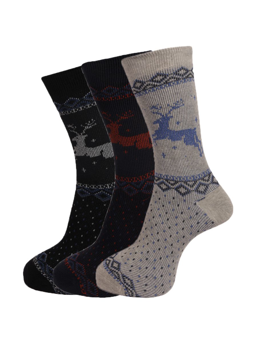 Dollar Socks Full Length Cotton Socks for Mens Free Size (Pack of 3)