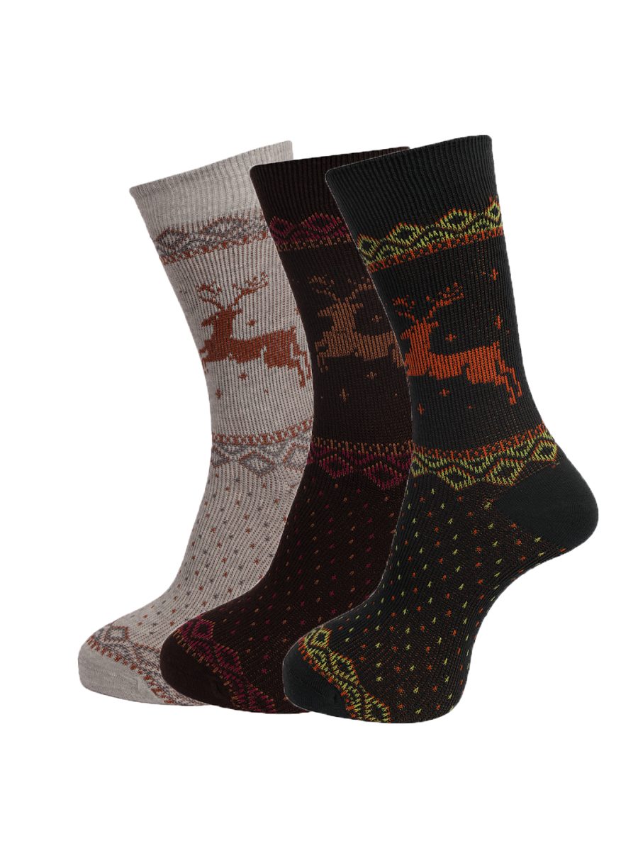 Dollar Socks Full Length Cotton Socks for Mens Free Size (Pack of 3)