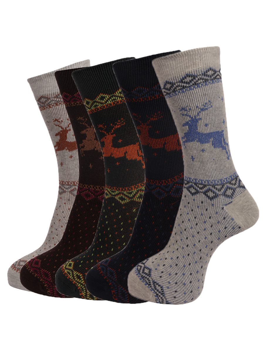 Dollar Socks Full Length Cotton Socks for Mens Free Size (Pack of 5)