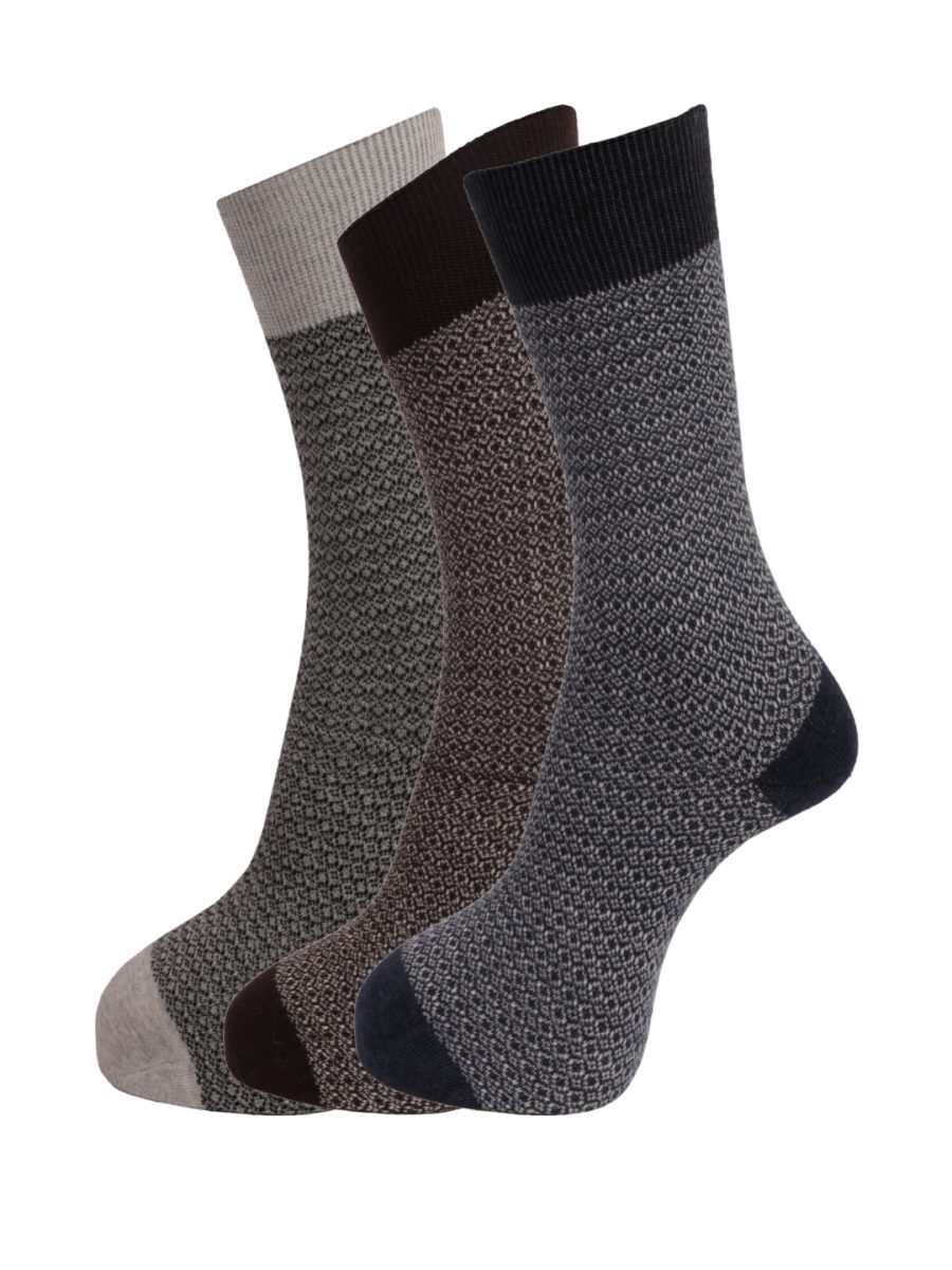 Dollar Socks Full Length Cotton Socks for Mens Free Size (Pack of 3)