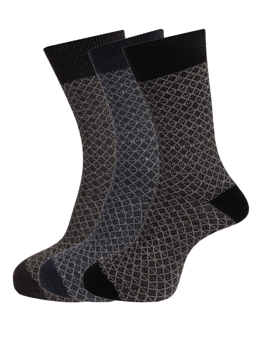 Dollar Socks Full Length Cotton Socks for Mens Free Size (Pack of 3)