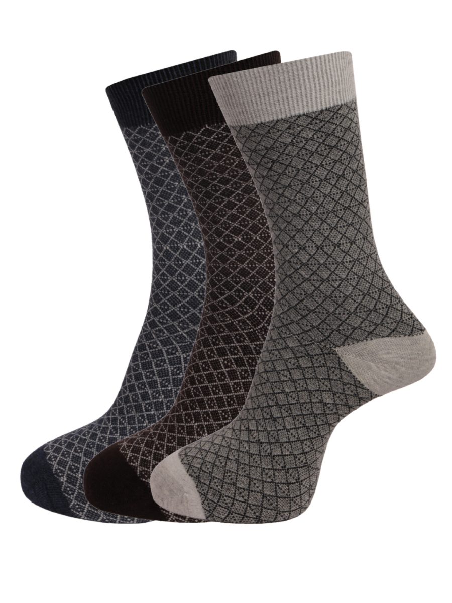 Dollar Socks Full Length Cotton Socks for Mens Free Size (Pack of 3)
