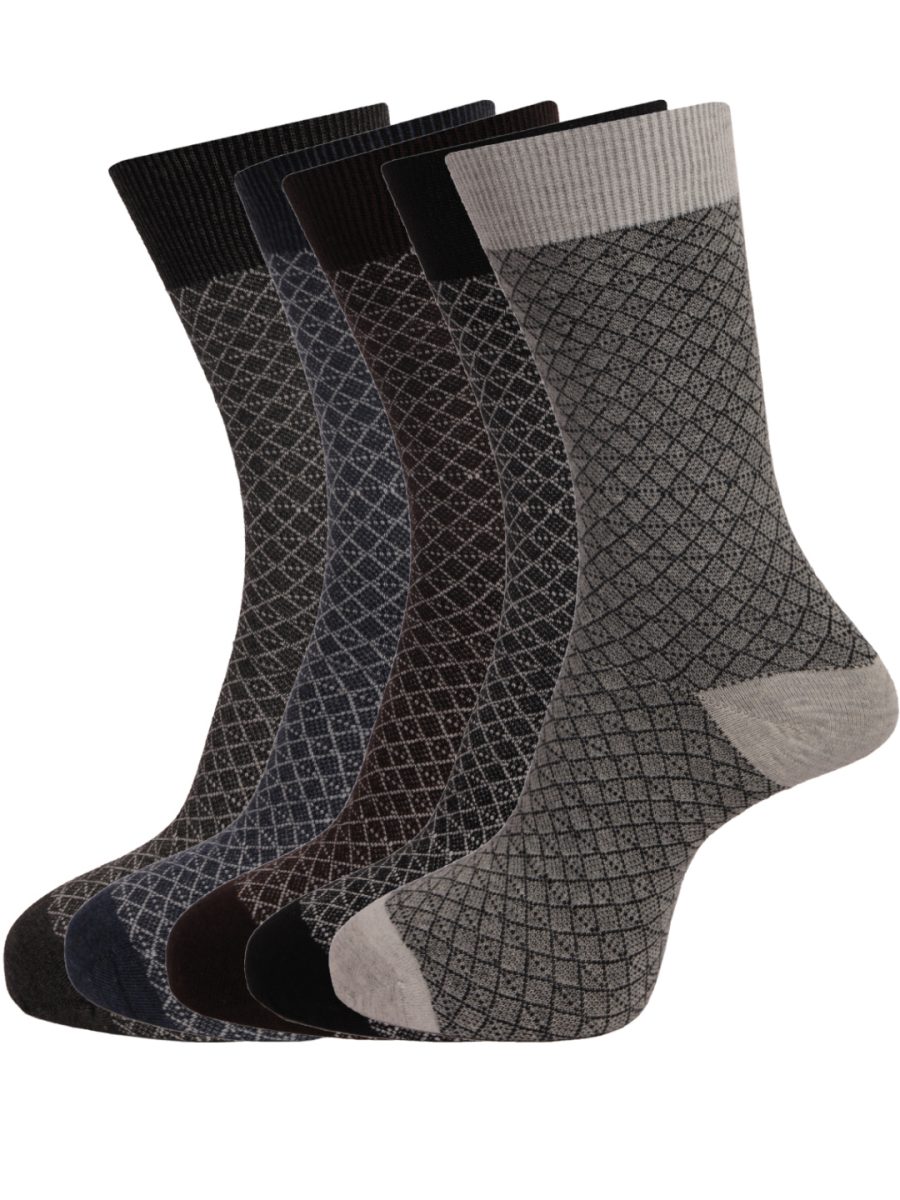 Dollar Socks Full Length Cotton Socks for Mens Free Size (Pack of 5)