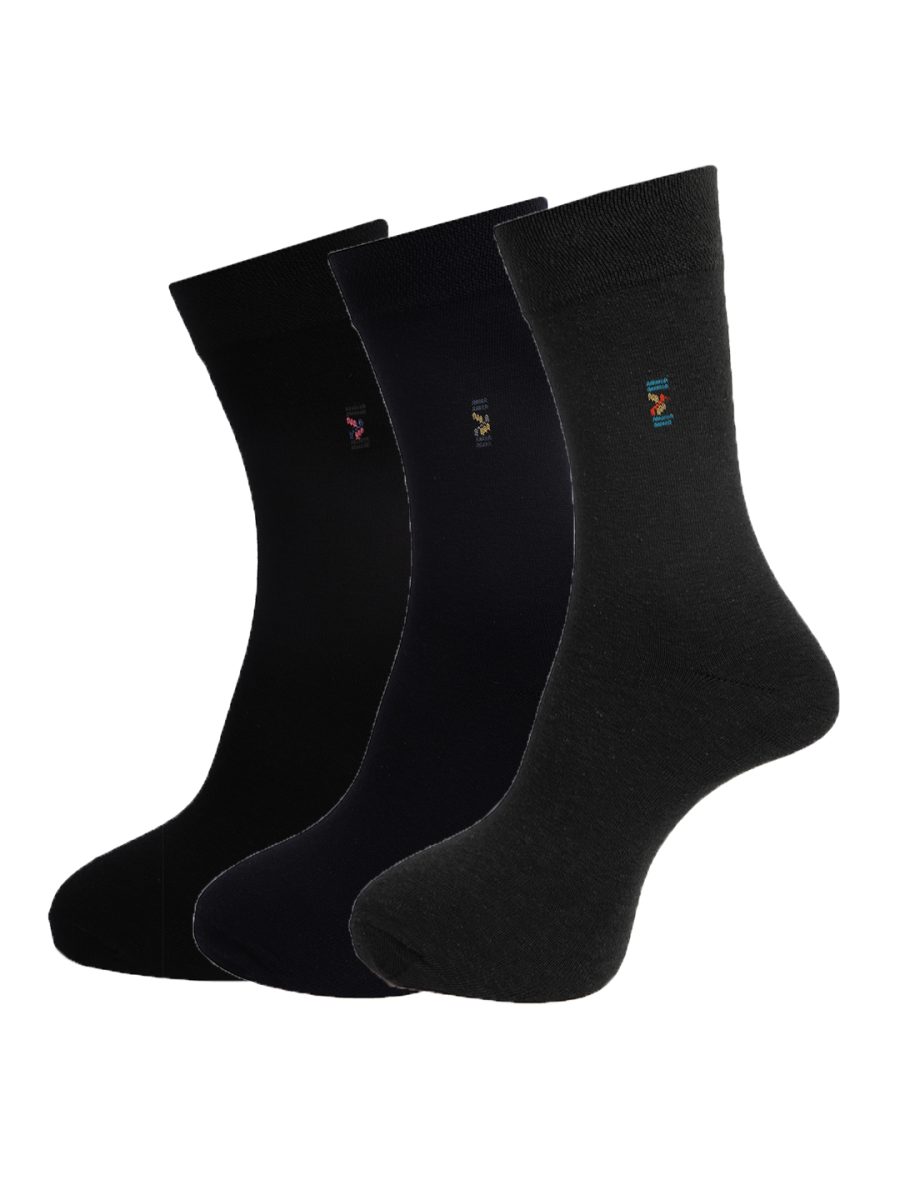 Dollar Socks Full Length Cotton Socks for Mens Free Size (Pack of 3)