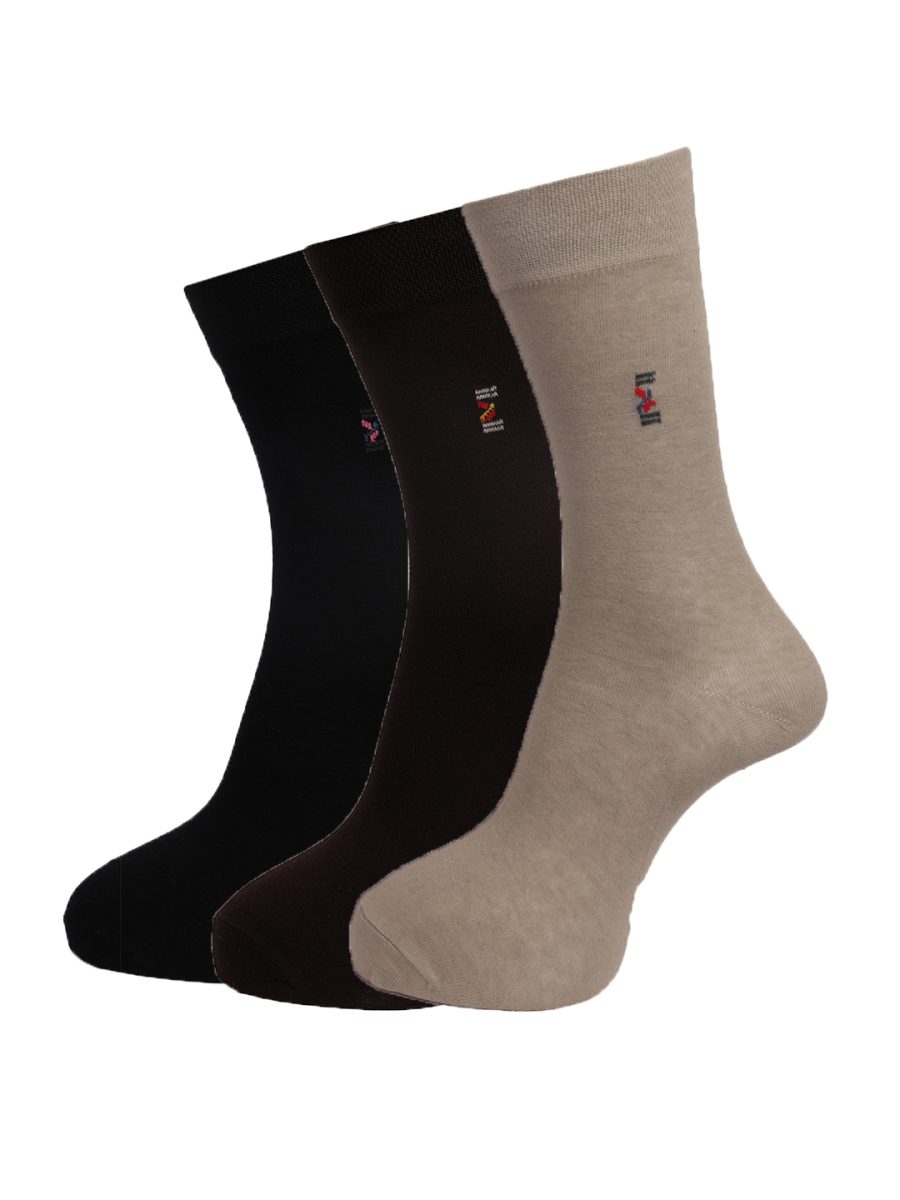 Dollar Socks Full Length Cotton Socks for Mens Free Size (Pack of 3)