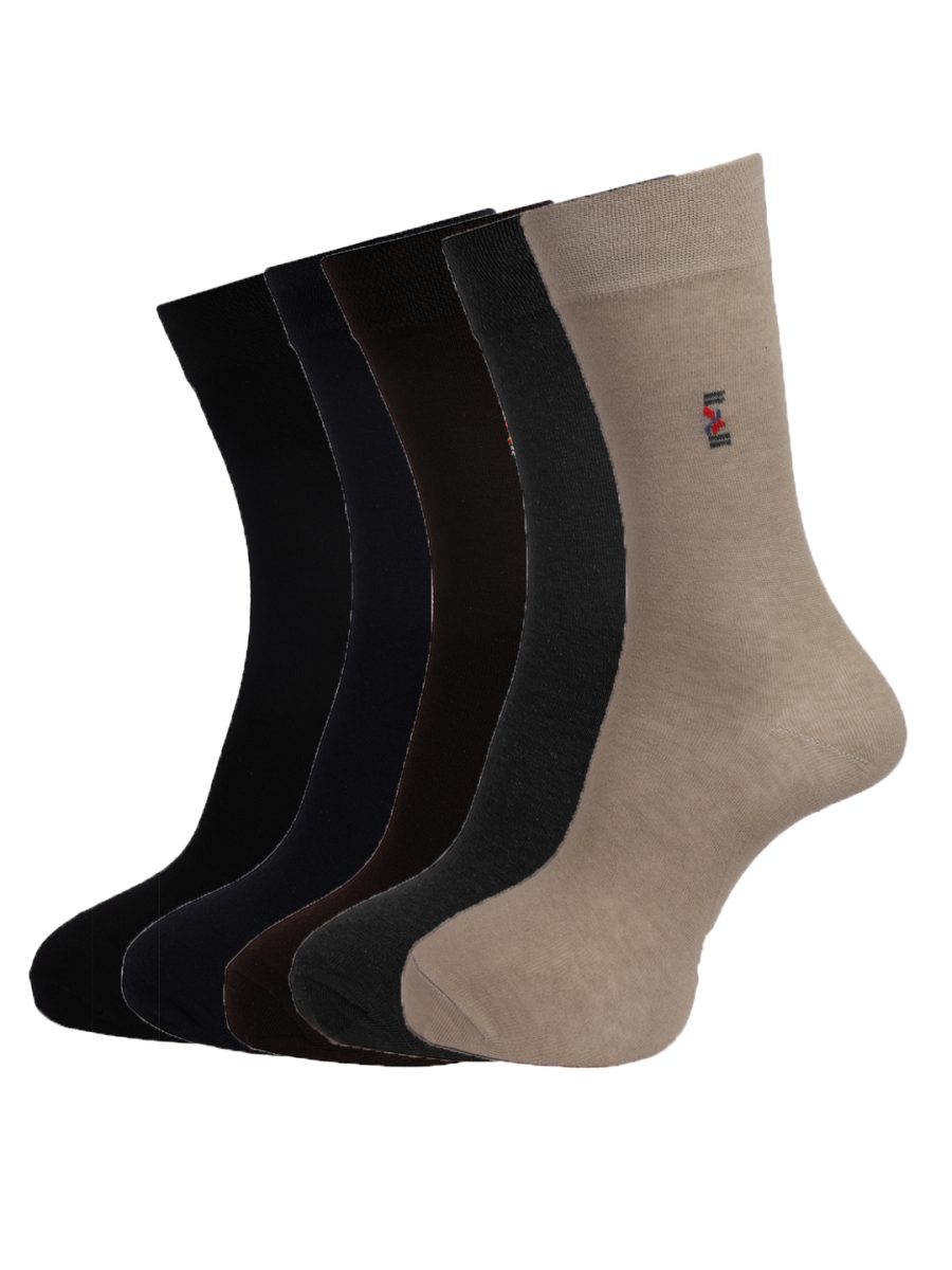 Dollar Socks Full Length Cotton Socks for Mens Free Size (Pack of 5)