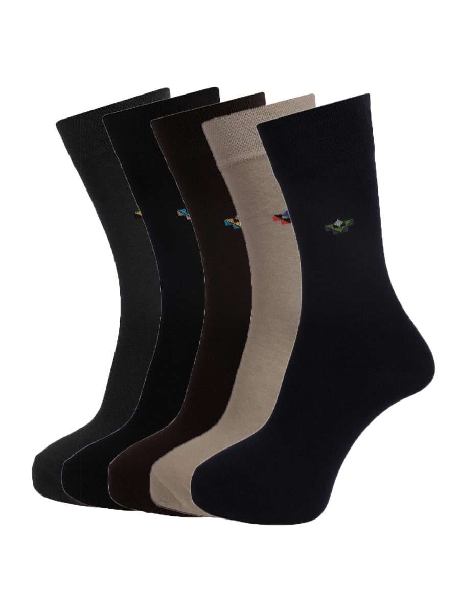 Dollar Socks Full Length Cotton Socks for Mens Free Size (Pack of 5)