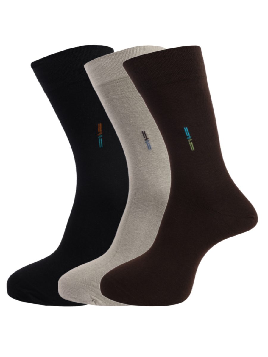 Dollar Socks Full Length Cotton Socks for Mens Free Size (Pack of 3)