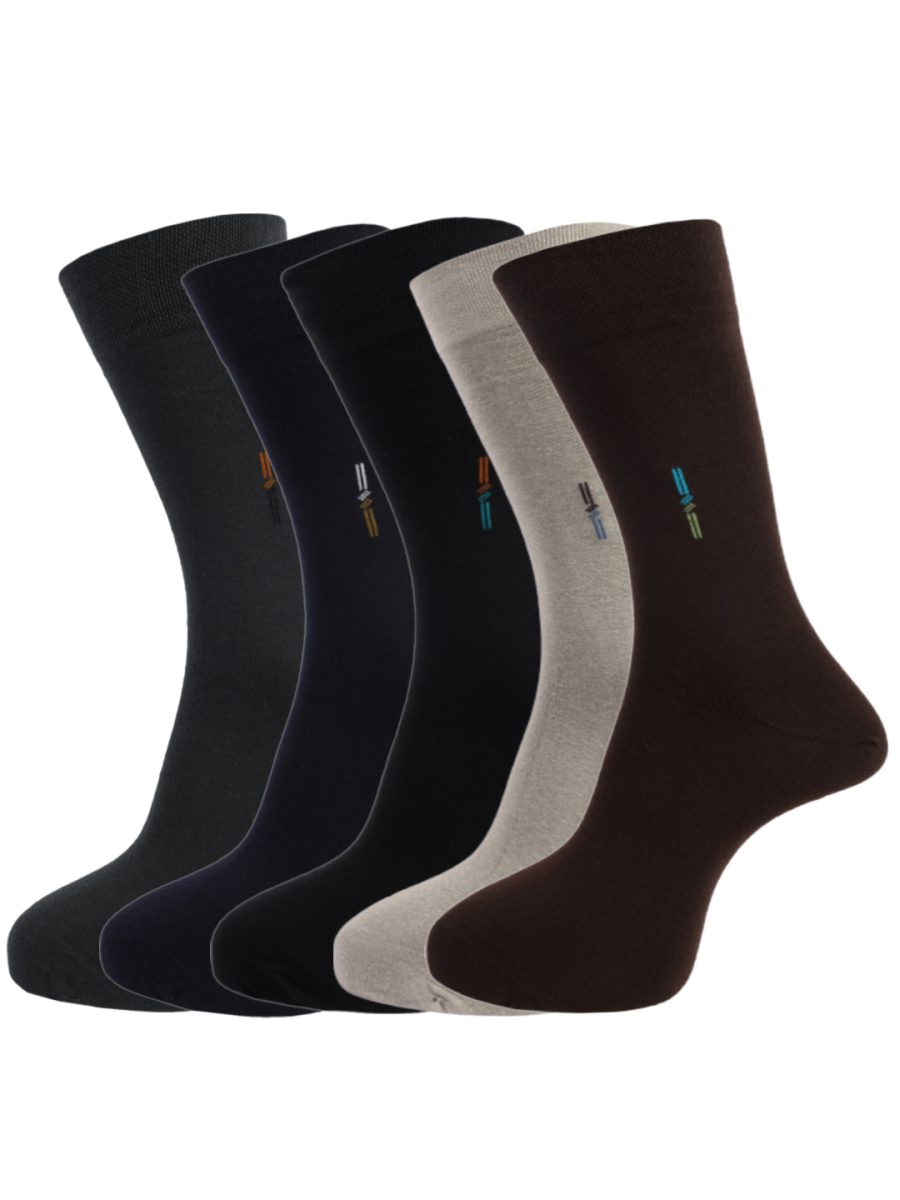 Dollar Socks Full Length Cotton Socks for Mens Free Size (Pack of 5)