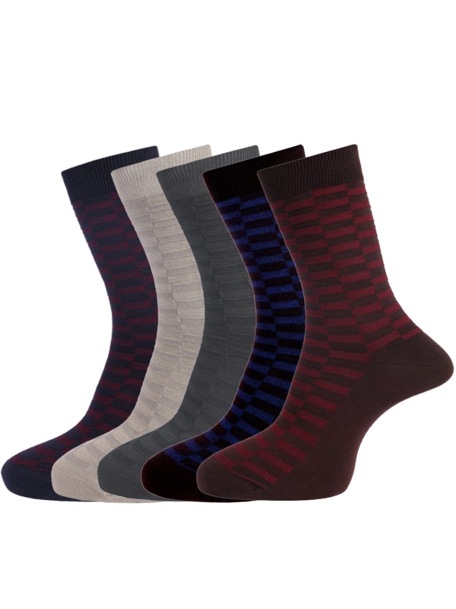 Dollar Socks Full Length Cotton Socks for Mens Free Size (Pack of 5)