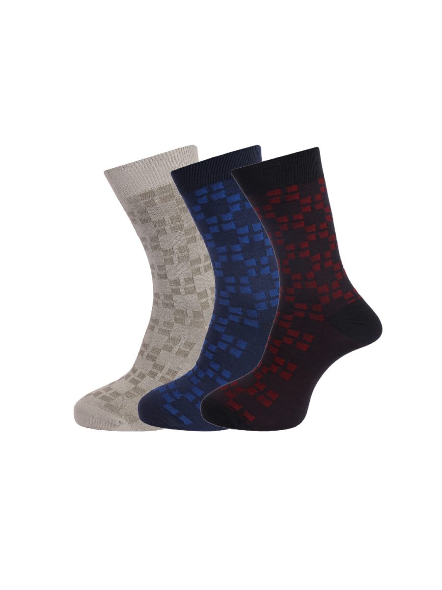 Dollar Socks Full Length Cotton Socks for Mens Free Size (Pack of 3)