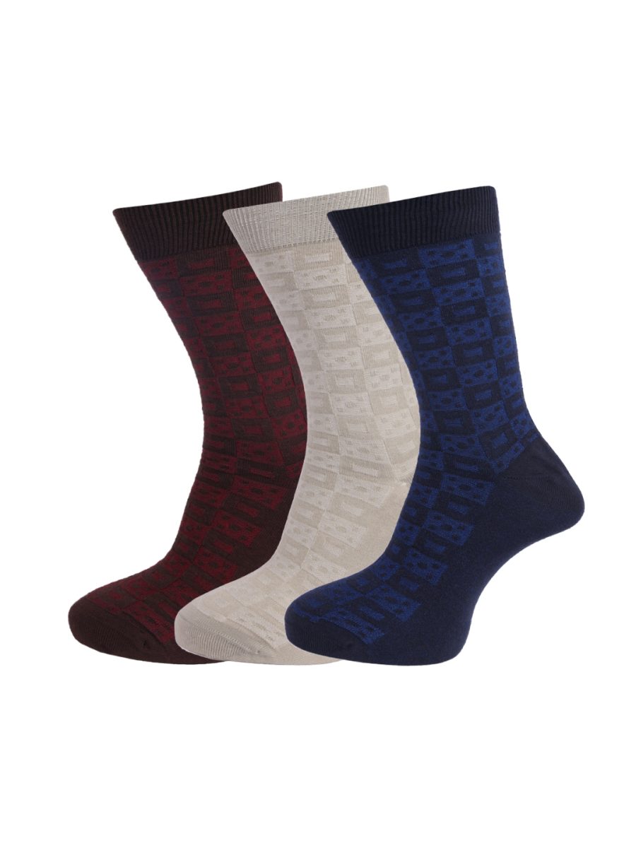 Dollar Socks Full Length Cotton Socks for Mens Free Size (Pack of 3)