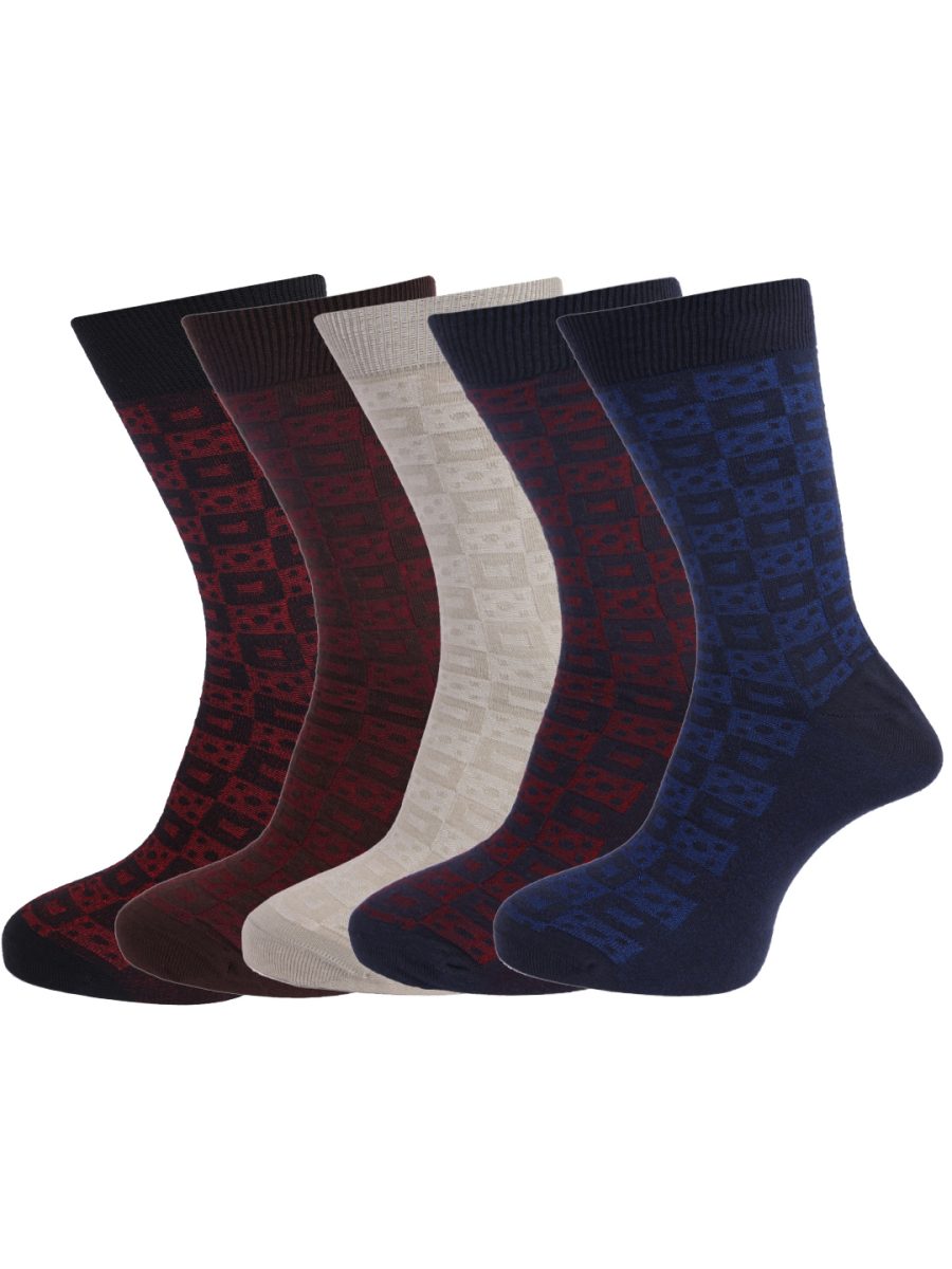 Dollar Socks Full Length Cotton Socks for Mens Free Size (Pack of 5)