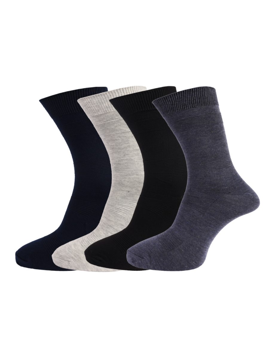 Dollar Socks Full Length Cotton Socks for Mens Free Size (Pack of 4)