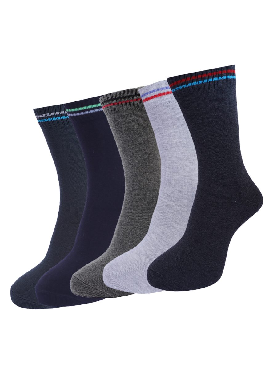 Dollar Socks Full Length Cotton Socks for Mens Free Size (Pack of 5)