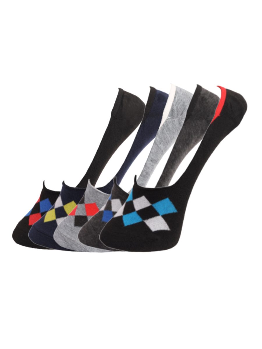 Dollar Cotton No Show Socks for Men's Free Size (Pack of 5)