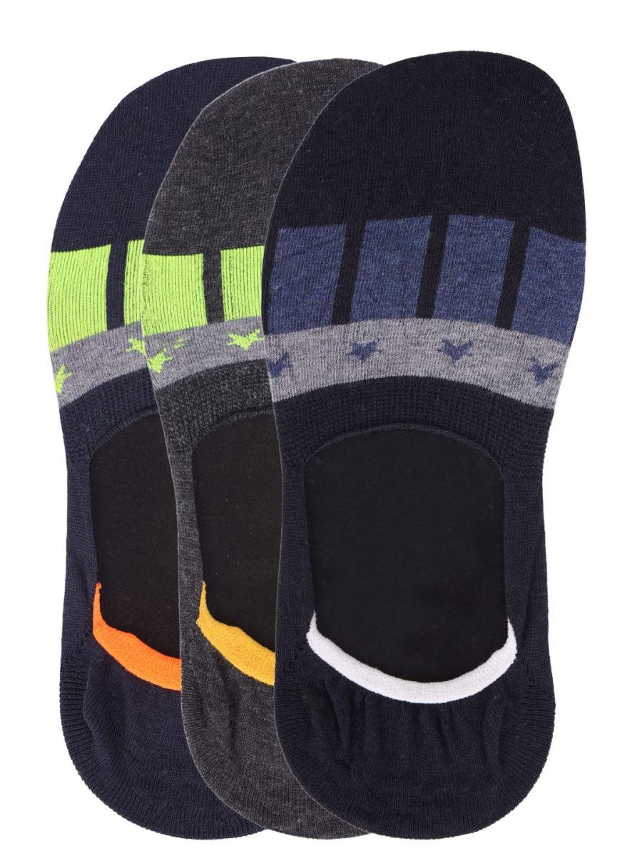 Dollar Cotton No Show Socks for Men's Free Size (Pack of 3)