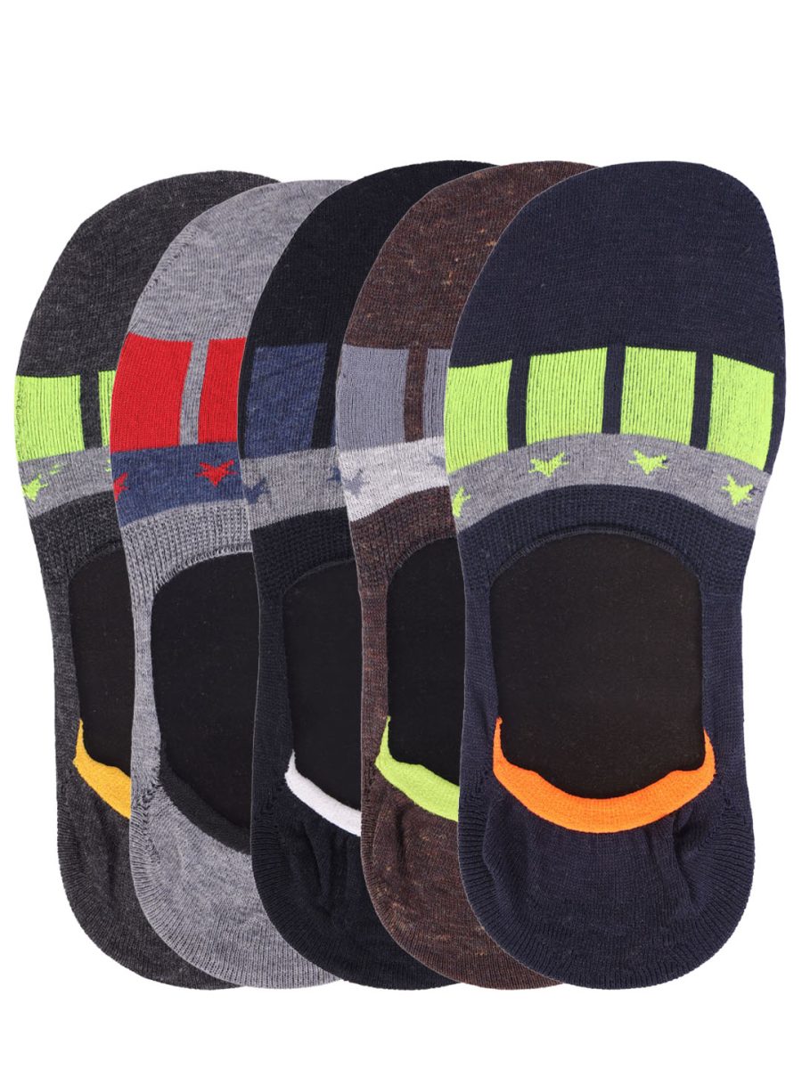 Dollar Cotton No Show Socks for Men's Free Size (Pack of 5)