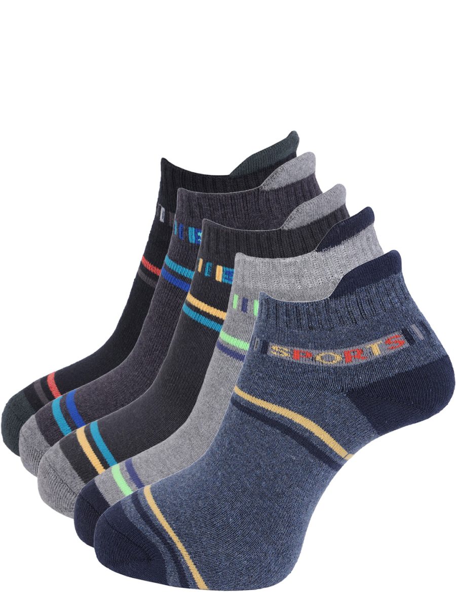 Dollar Socks Low Ankle Cotton Socks for Men's (Pack of 5)