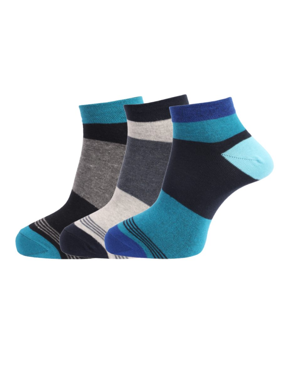 Dollar Socks Cotton Ankle Length Socks for Men's Free Size (Pack of 3)