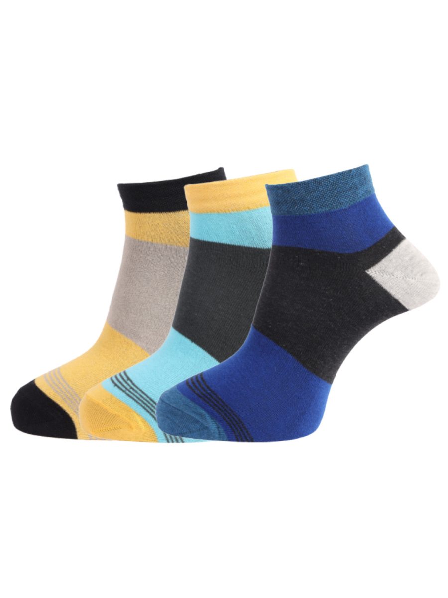 Dollar Socks Cotton Ankle Length Socks for Men's Free Size (Pack of 3)