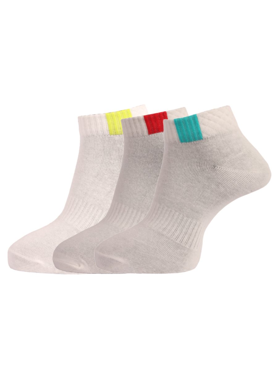 Dollar Socks Cotton Ankle Length Socks for Men's Free Size (Pack of 3)
