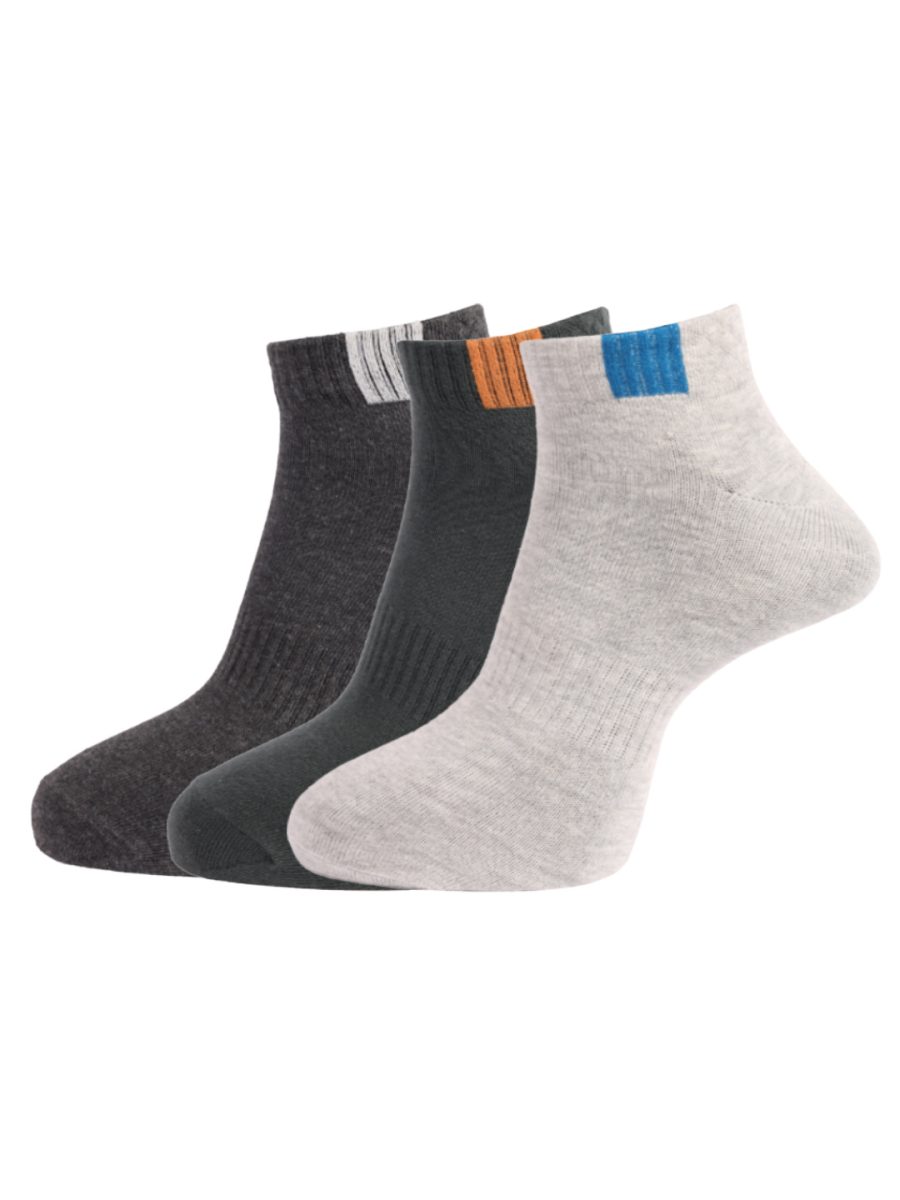 Dollar Socks Cotton Ankle Length Socks for Men's Free Size (Pack of 3)