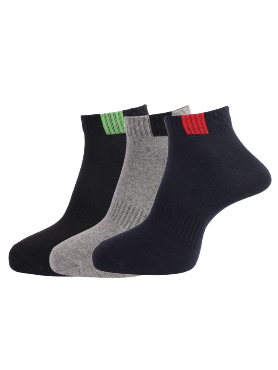 Dollar Socks Cotton Ankle Length Socks for Men's Free Size (Pack of 3)