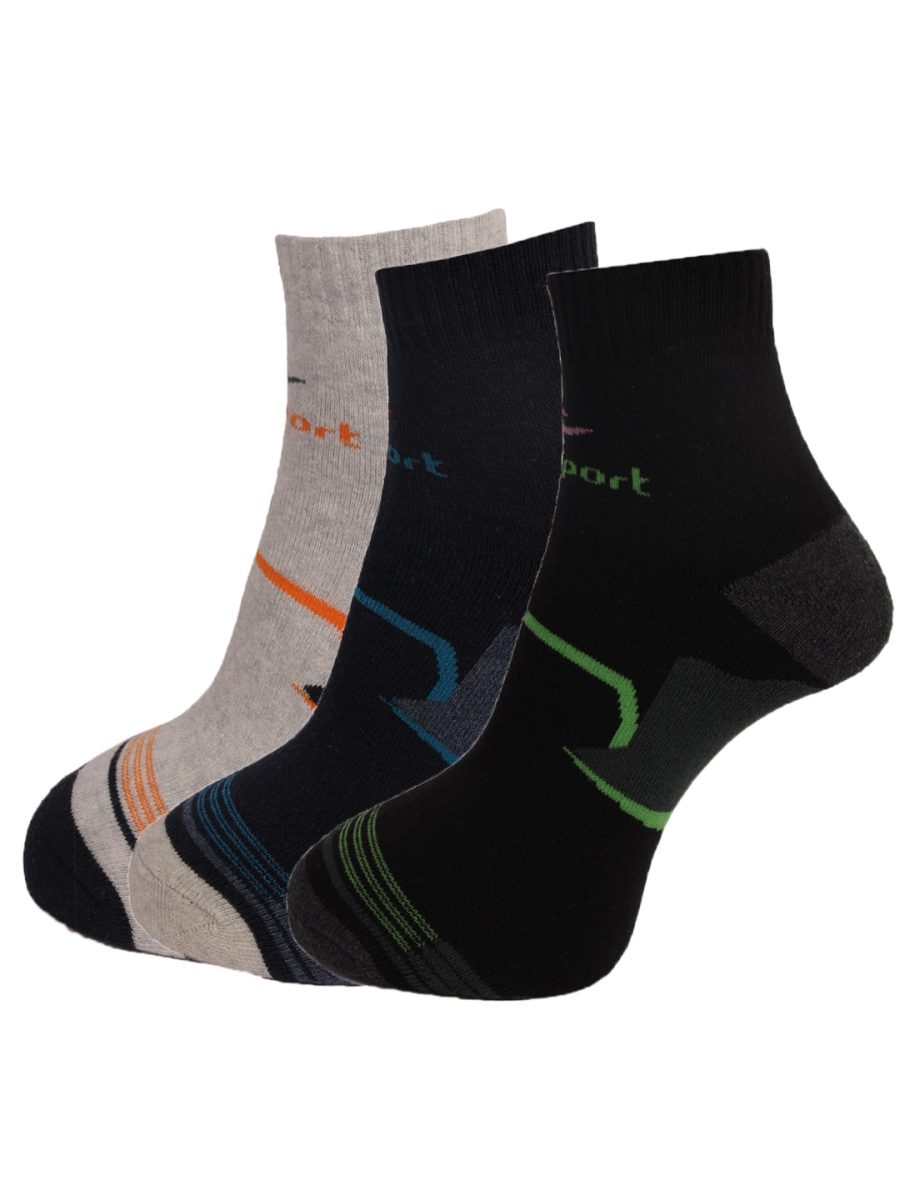 Dollar Socks Cotton Ankle Length Socks for Men's Free Size (Pack of 3)