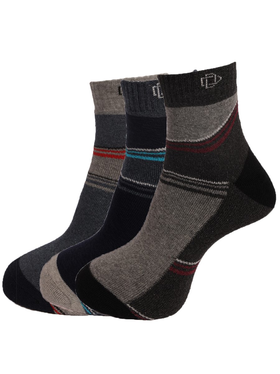 Dollar Socks Cotton Ankle Length Socks for Men's Free Size (Pack of 3)