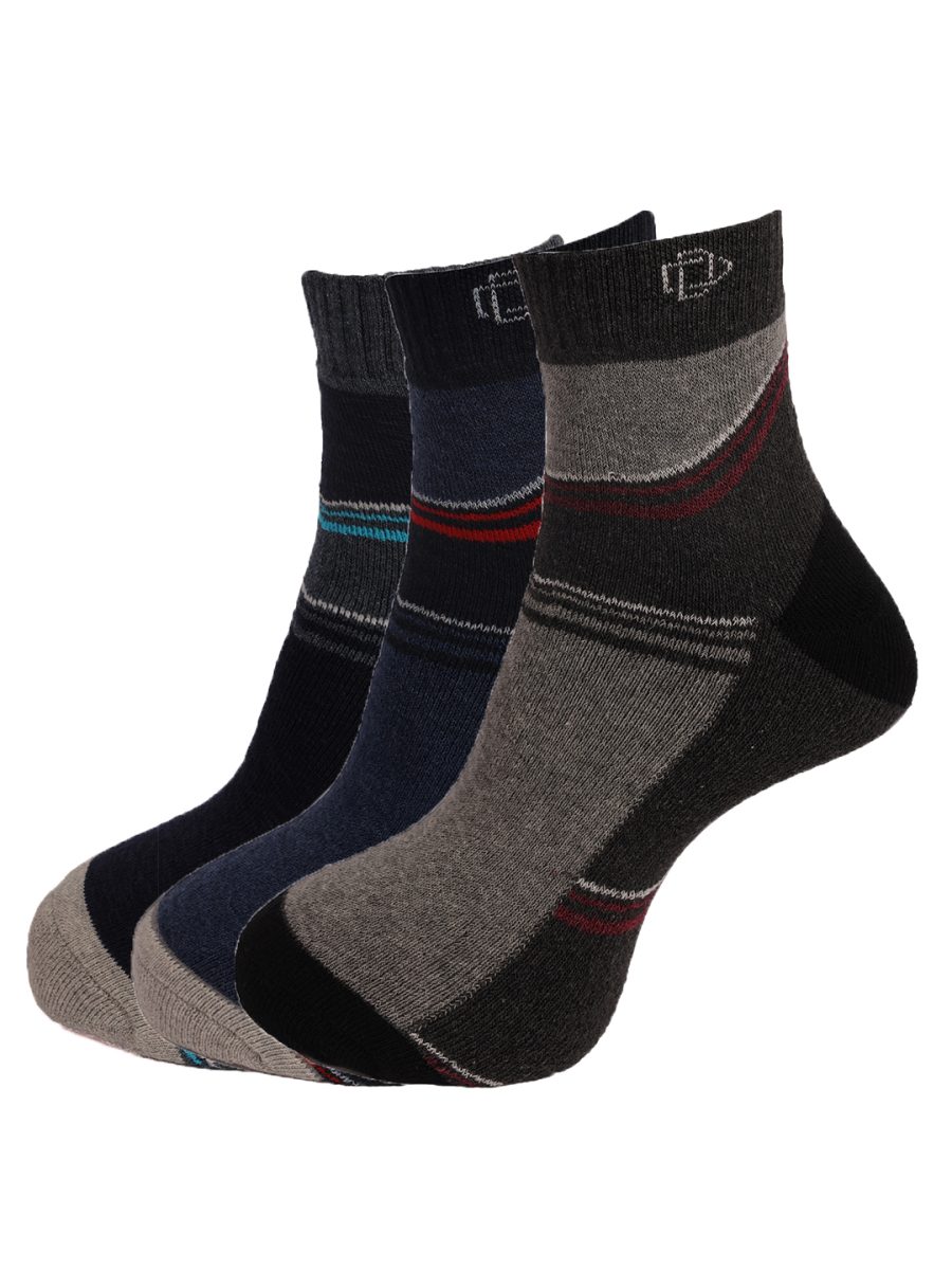 Dollar Socks Cotton Ankle Length Socks for Men's Free Size (Pack of 3)
