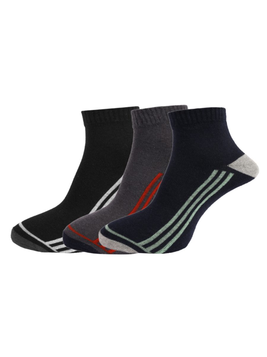 Dollar Socks Cotton Ankle Length Socks for Men's Free Size (Pack of 3)