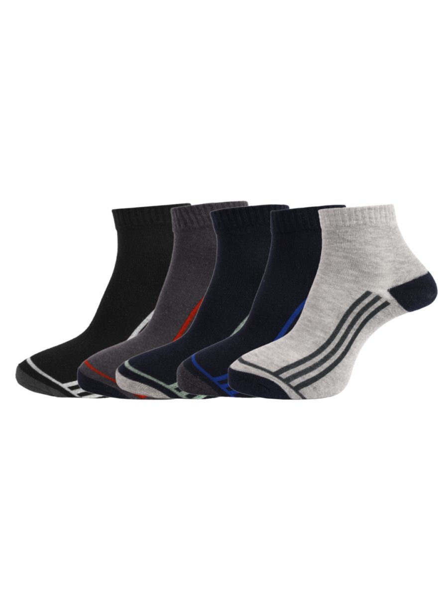Dollar Socks Cotton Ankle Length Socks for Men's Free Size (Pack of 5)