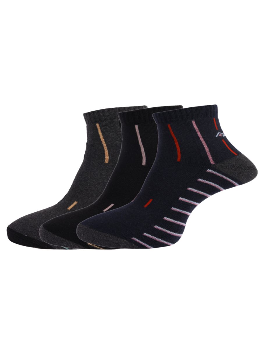 Dollar Socks Cotton Ankle Length Socks for Men's Free Size (Pack of 3)