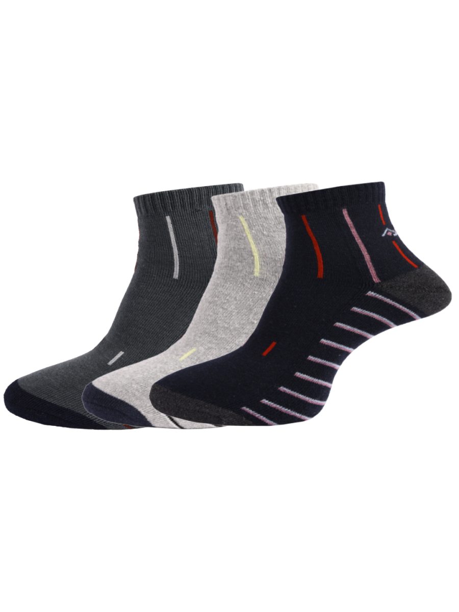 Dollar Socks Cotton Ankle Length Socks for Men's Free Size (Pack of 3)