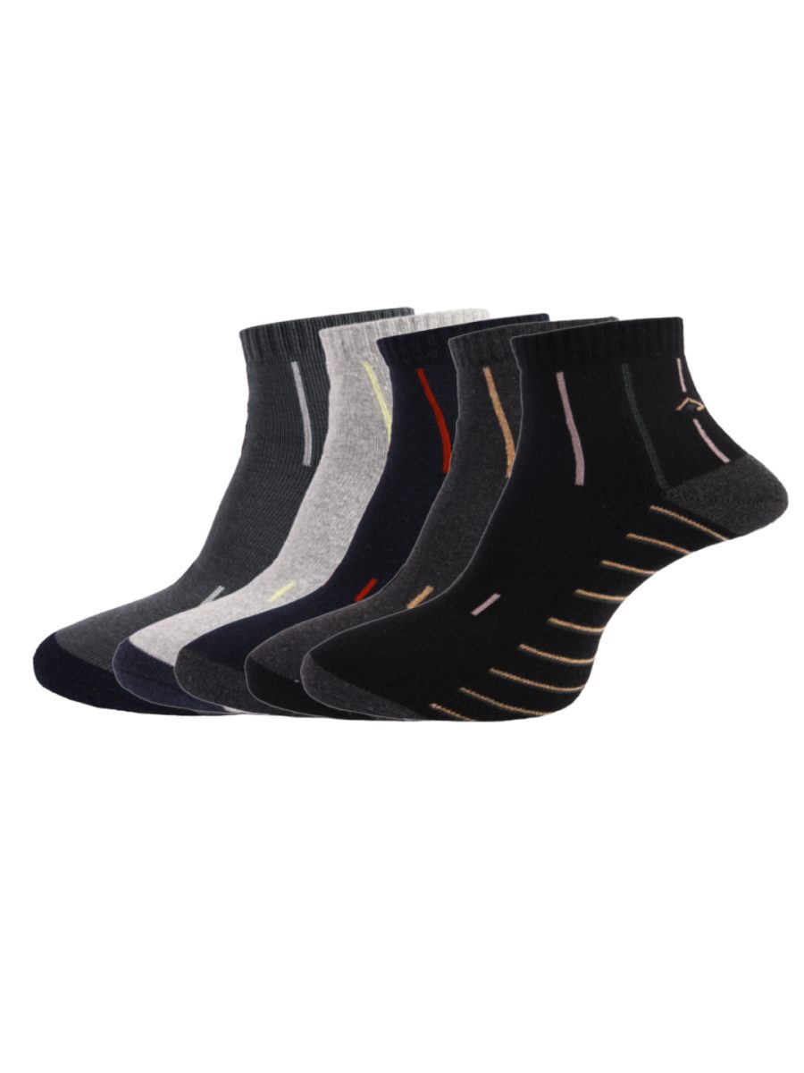 Dollar Socks Cotton Ankle Length Socks for Men's Free Size (Pack of 5)