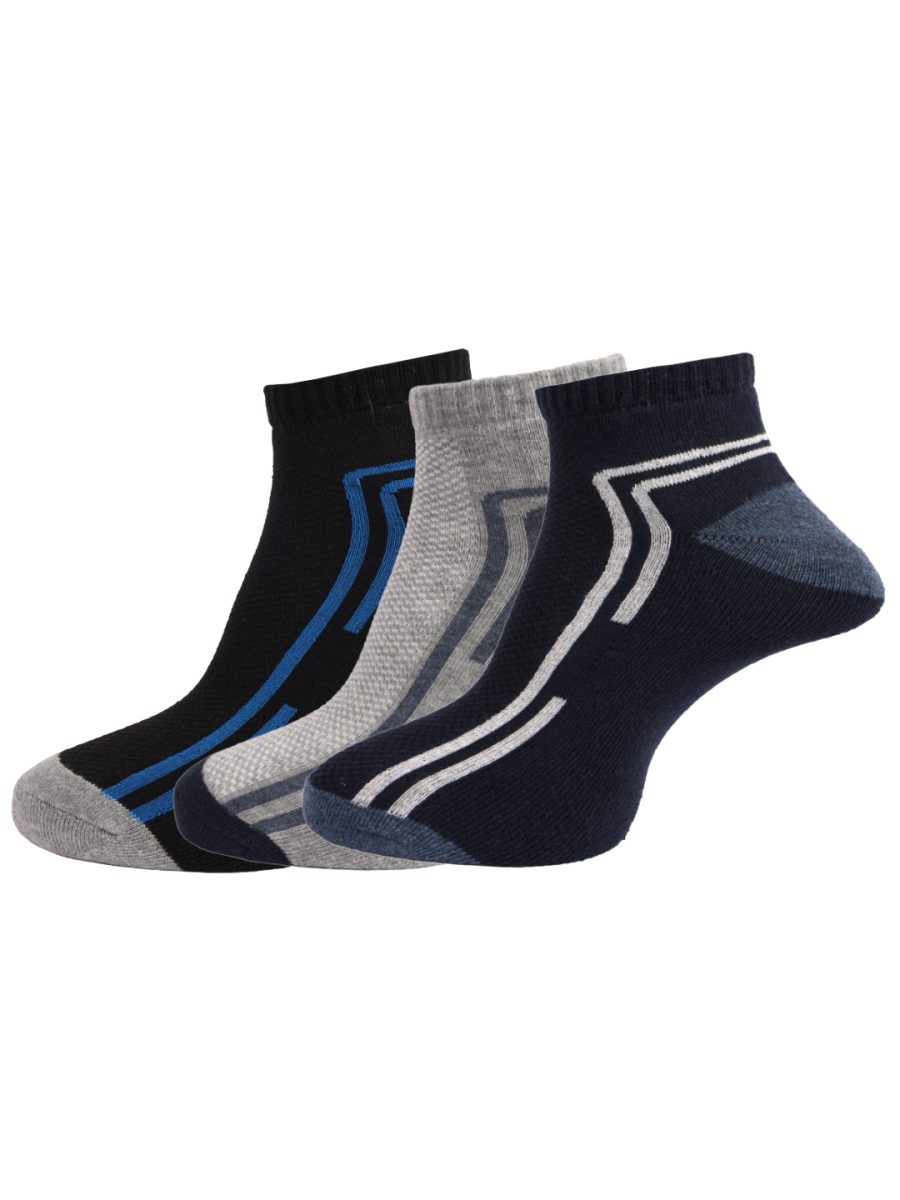 Dollar Socks Cotton Ankle Length Socks for Men's Free Size (Pack of 3)